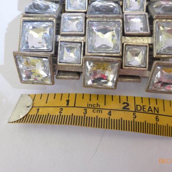 5 Row Chunky Square Crystal Bracelet - Picture 6 of 6